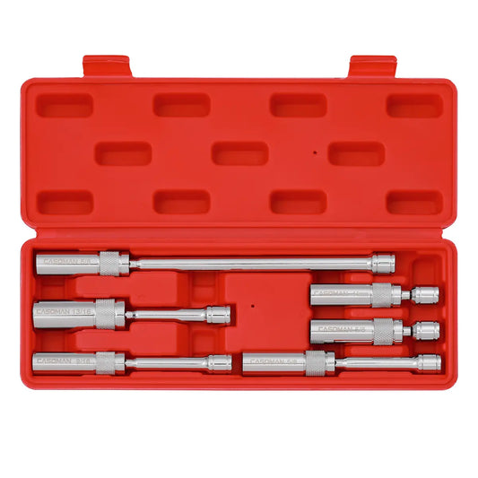 6-Piece Magnetic Spark Plug Socket Set – 3/8" Drive, 9/16", 5/8", 13/16" & 14mm, CR-V Steel