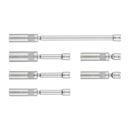 6-Piece Magnetic Spark Plug Socket Set – 3/8" Drive, 9/16", 5/8", 13/16" & 14mm, CR-V Steel